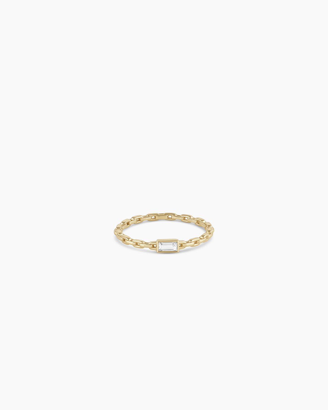 White SapphireParker Ring || option::14k Solid Gold