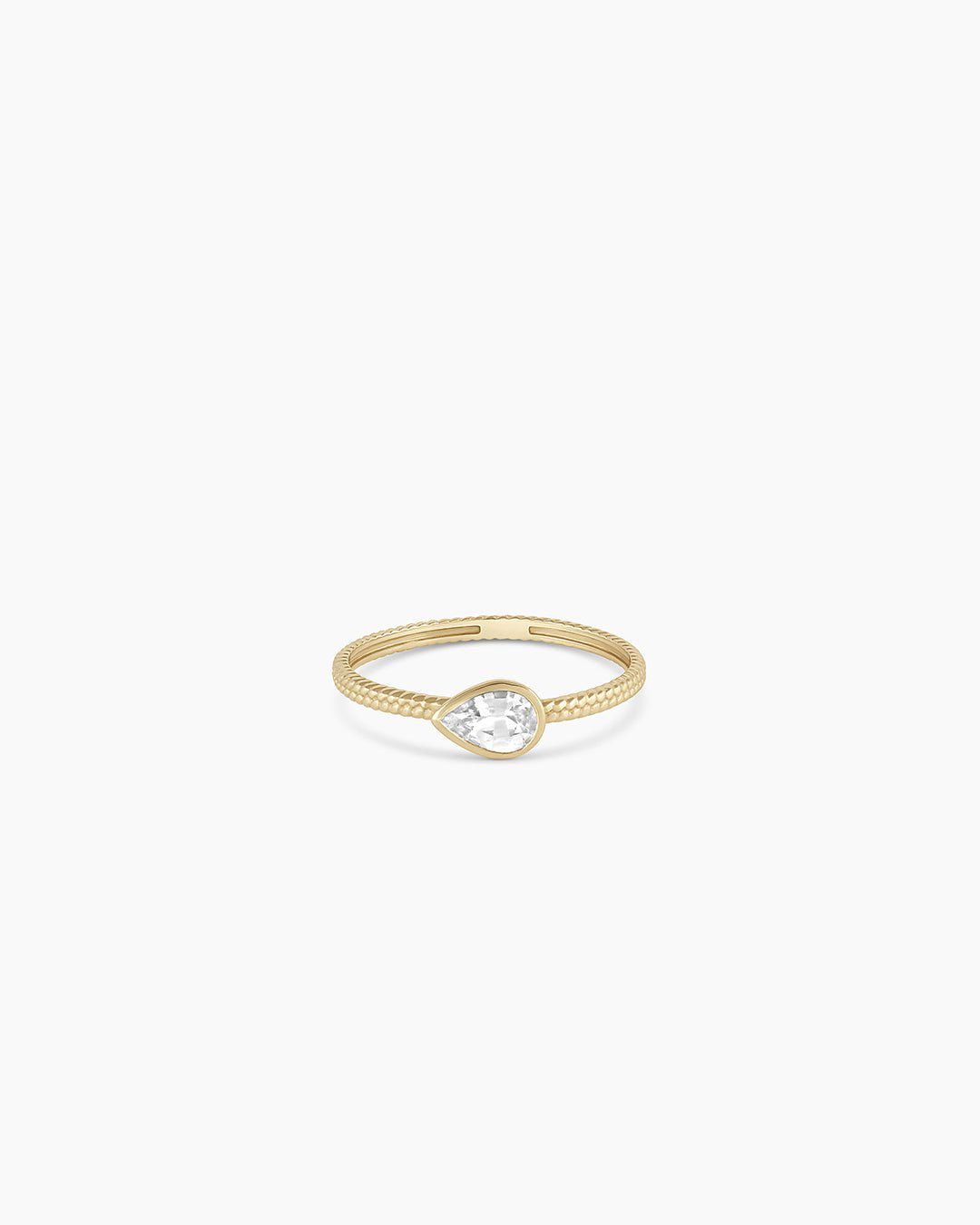 White Sapphire Venice Ring || option::14k Solid Gold