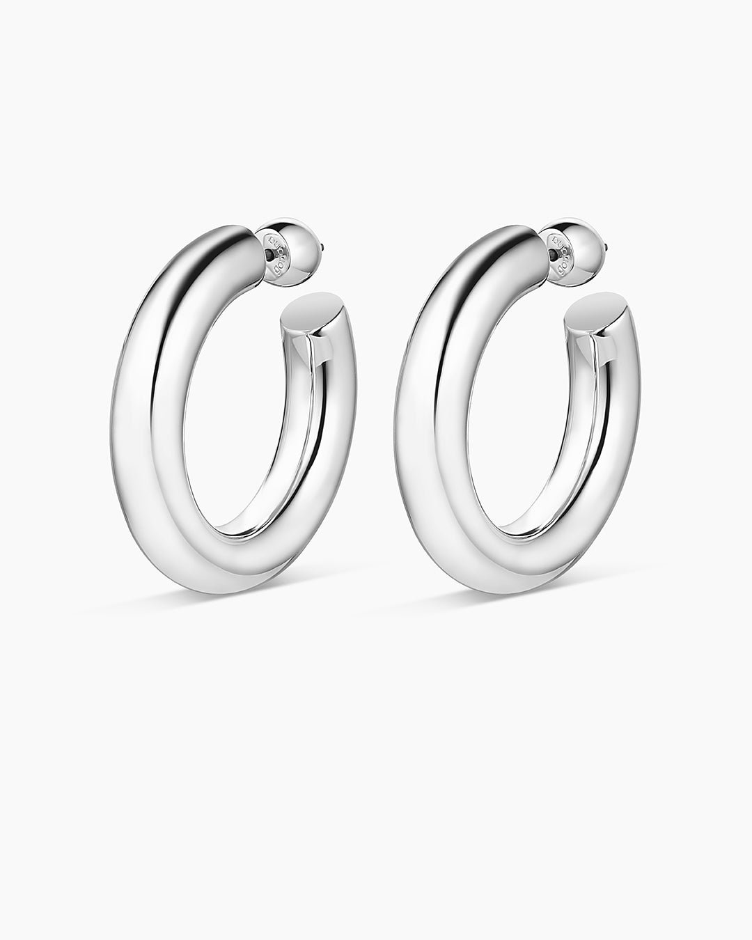 Lou Statement Hoops || option::Silver Plated