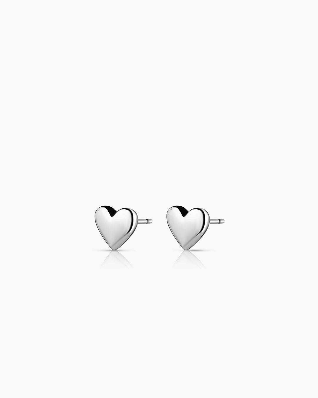 Lou Heart Studs || option::Silver Plated