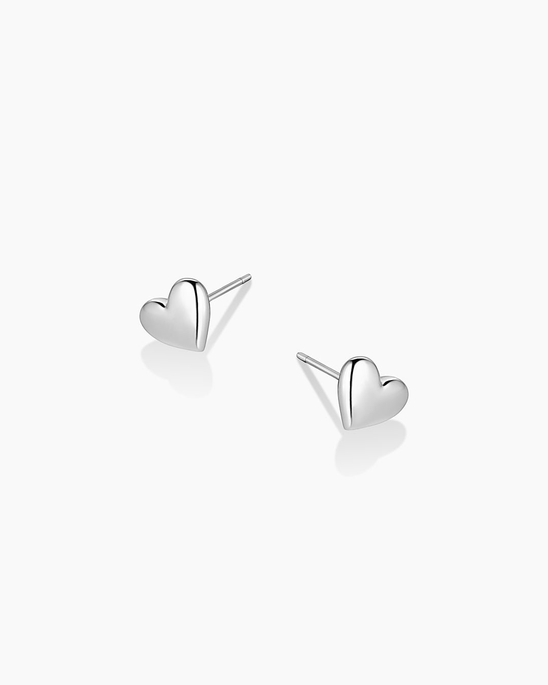 Lou Heart Studs || option::Silver Plated
