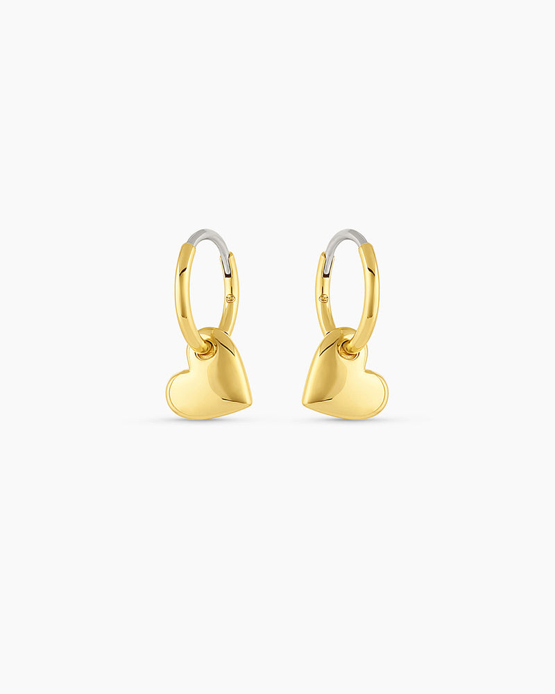 Lou Heart Huggies || option::18K Gold Plated