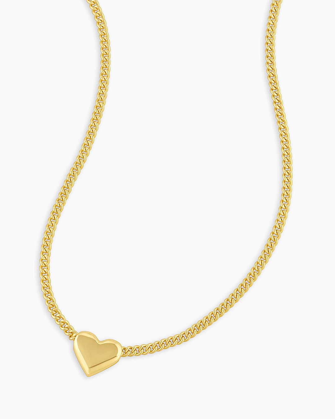 Lou Heart Charm Necklace || option::Gold Plated