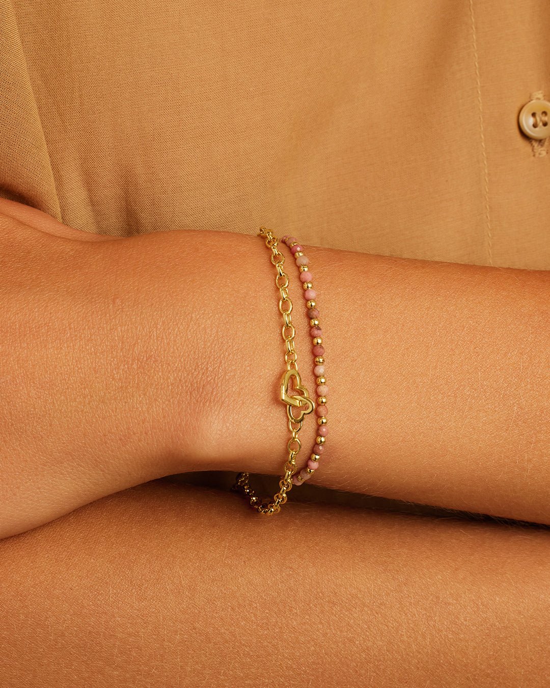 Parker Heart Mini Bracelet || option::Gold Plated || set::parker-heart-mini-bracelet-2-stl