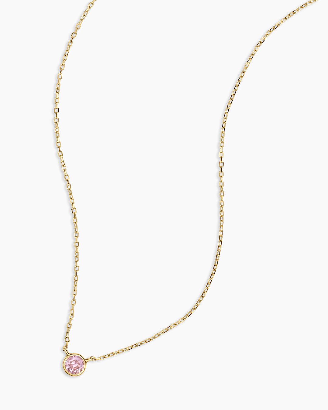 14k Solid Rose Gold | Classic Pink Sapphire Necklace || option::14k Solid Rose Gold