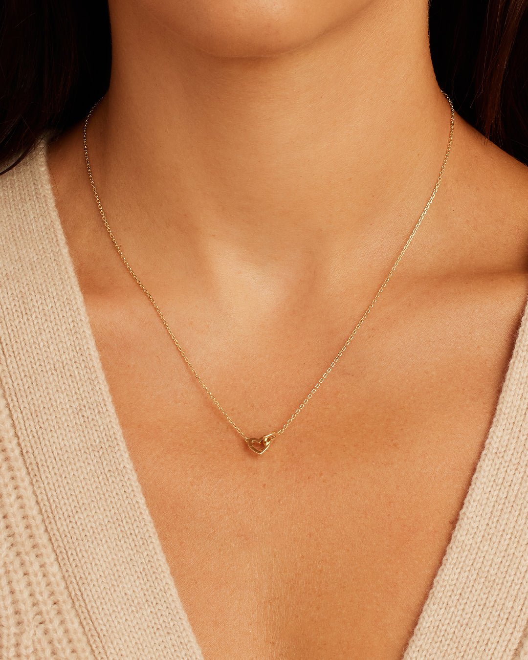 14k Gold Parker Heart Necklace || option::14k Solid Gold