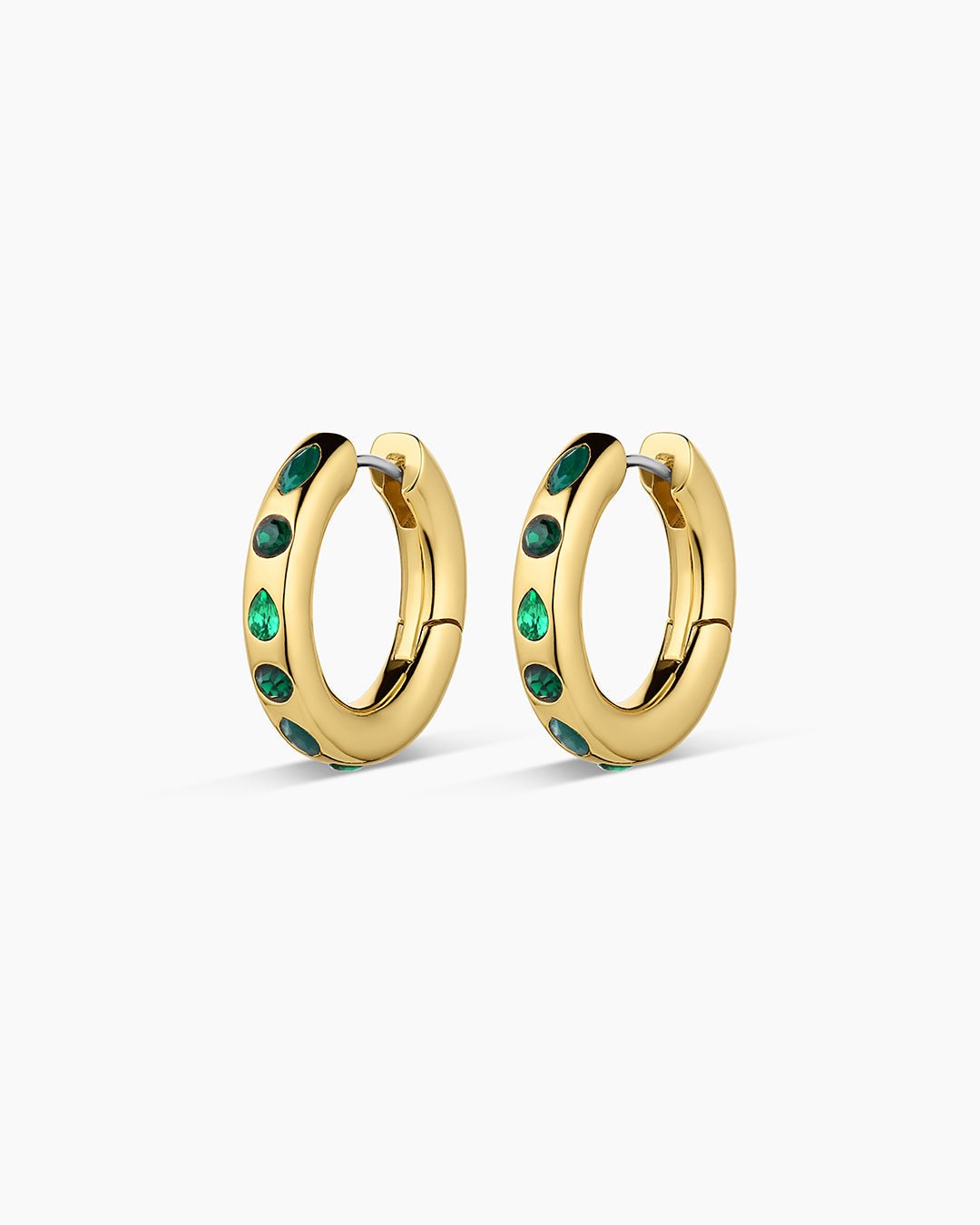 Nova Hoops || option::Gold Plated, Emerald