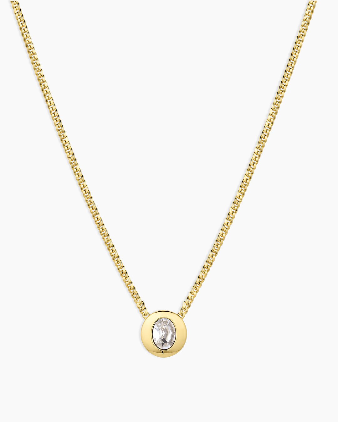 Nova Necklace || option::Gold Plated, White Crystal