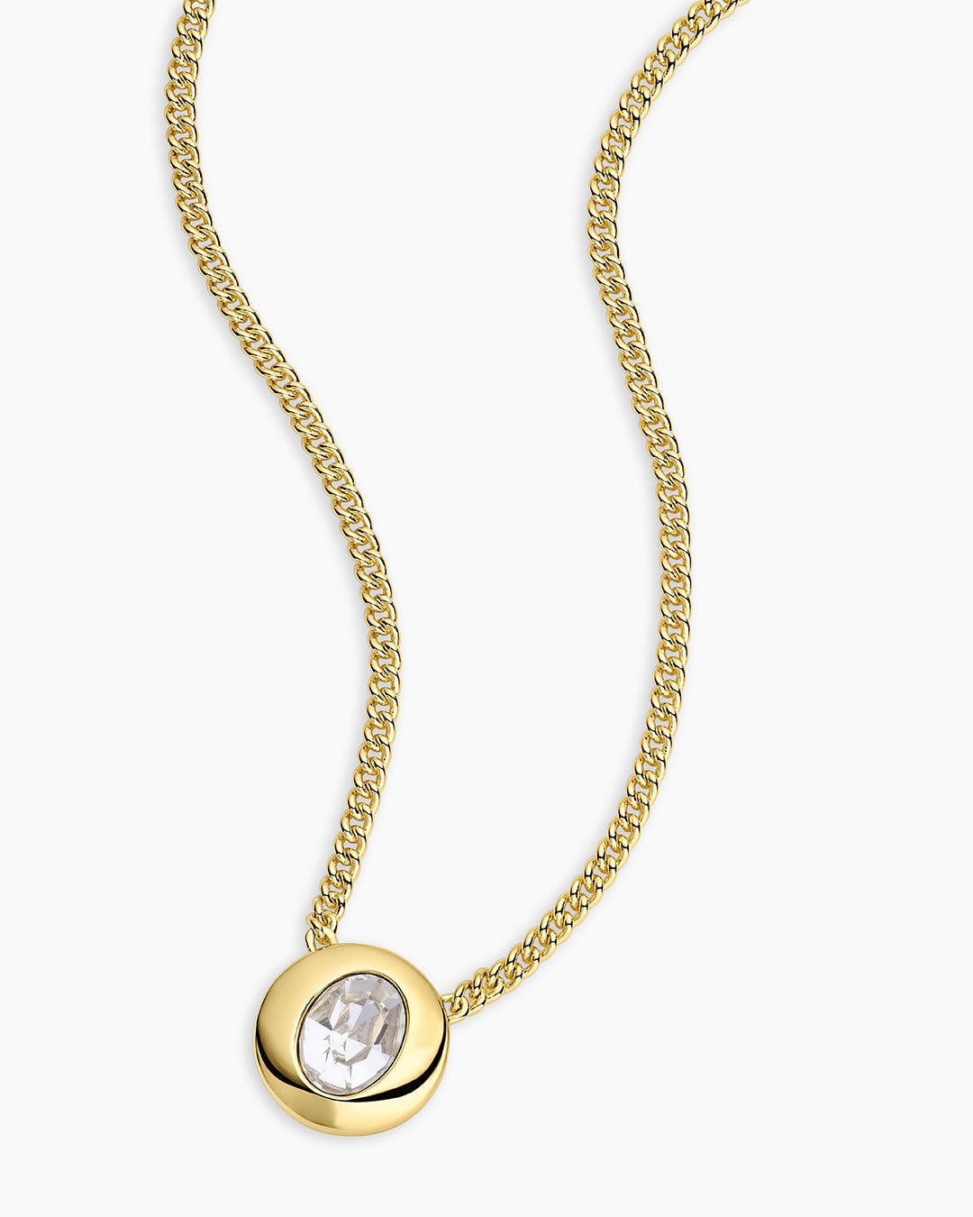 Nova Necklace || option::Gold Plated, White Crystal