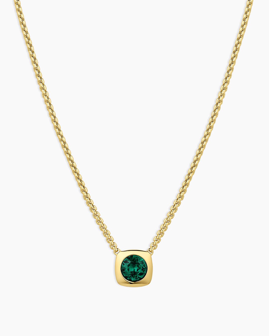 Nova Necklace || option::Gold Plated, Emerald Crystal