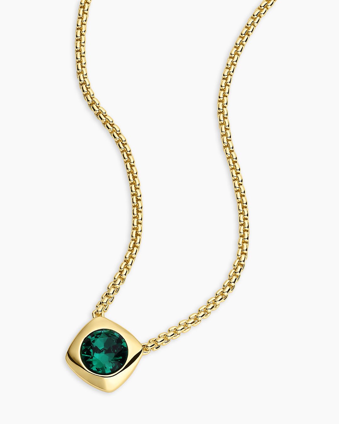 Nova Necklace || option::Gold Plated, Emerald Crystal