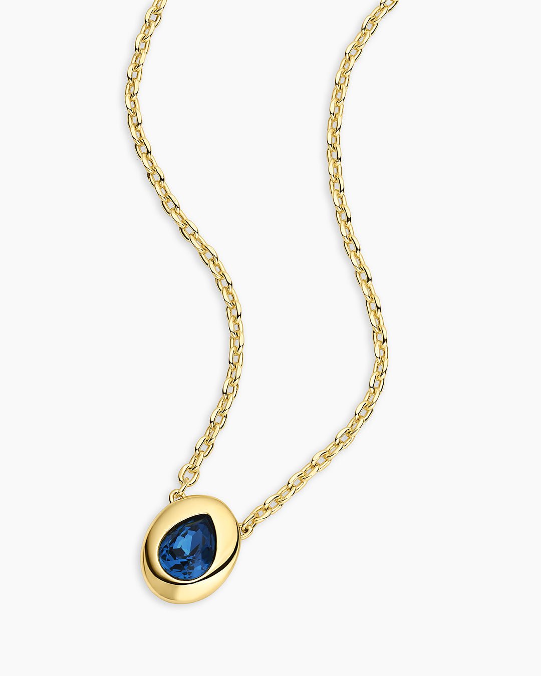 Nova Necklace || option::Gold Plated, Montana Blue Crystal