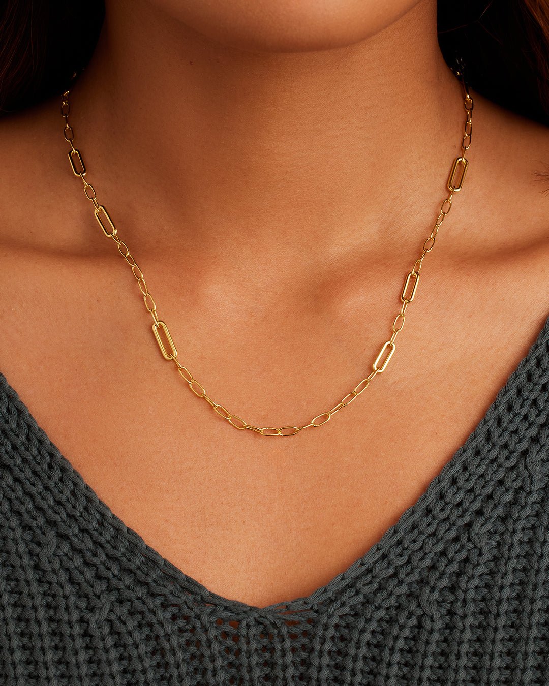 Zoey Statement Chain Necklace || option::Gold Plated