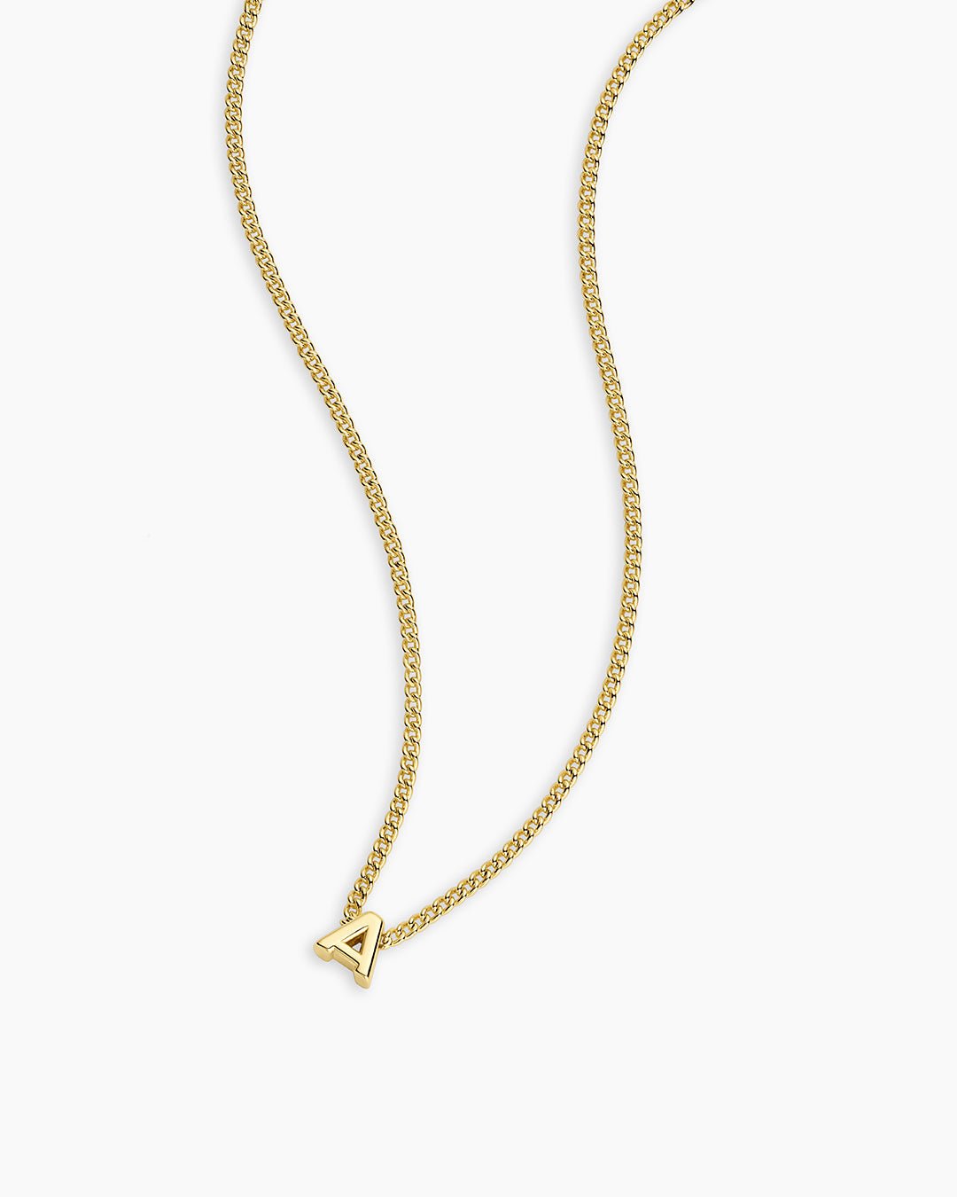 Wilder Mini Alphabet Necklace || option::Gold Plated, A