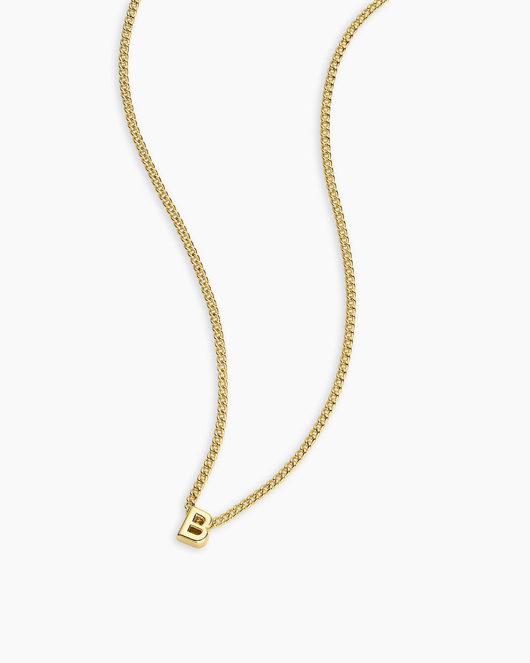 Wilder Mini Alphabet Necklace || option::Gold Plated, B