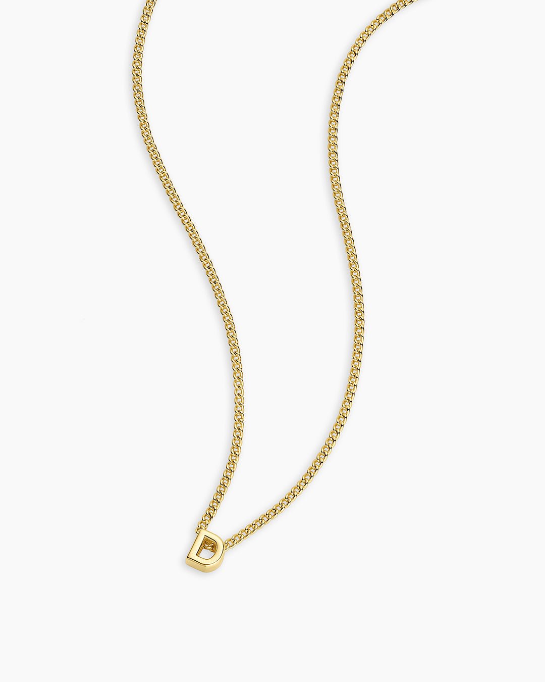 Wilder Mini Alphabet Necklace || option::Gold Plated, D