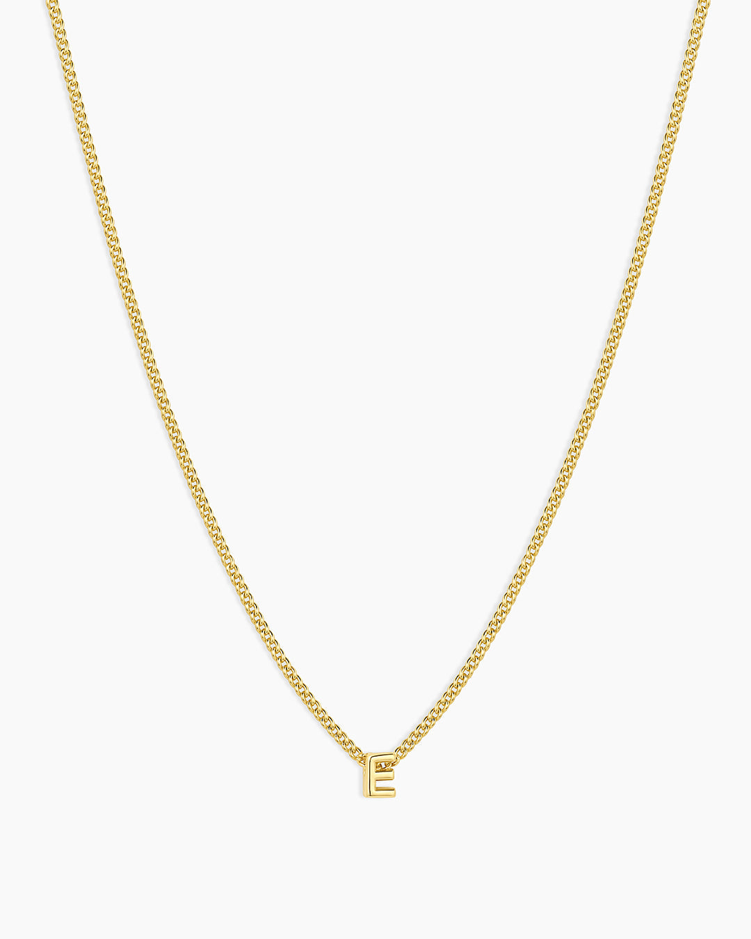 Wilder Mini Alphabet Necklace || option::18k Gold Plated, E