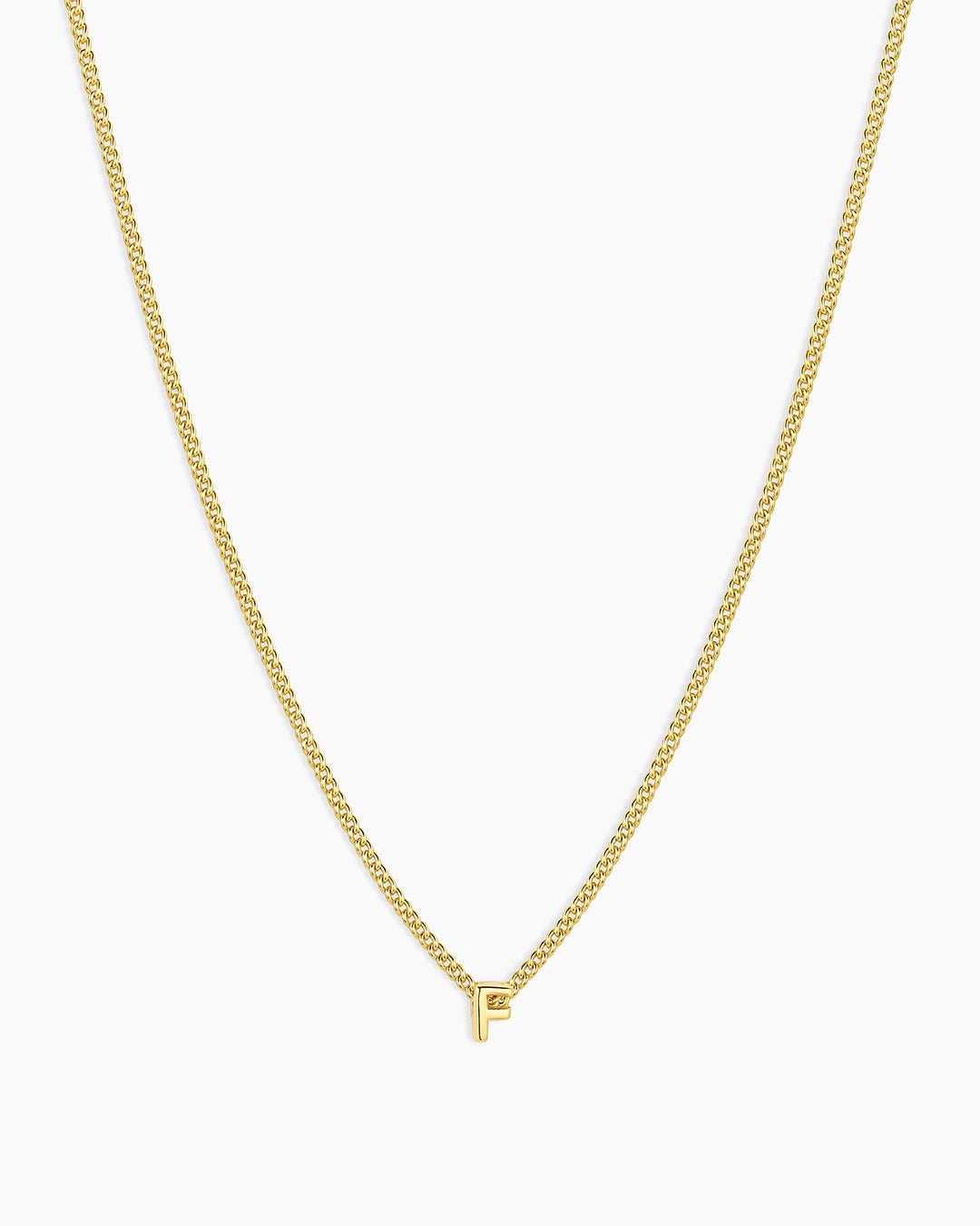 Wilder Mini Alphabet Necklace || option::Gold Plated, F