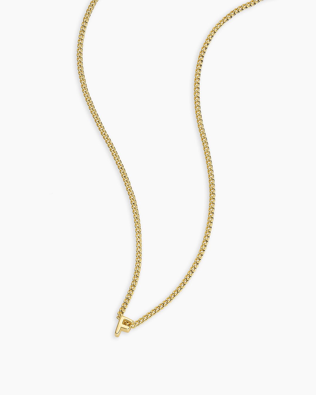 Wilder Mini Alphabet Necklace || option::Gold Plated, F