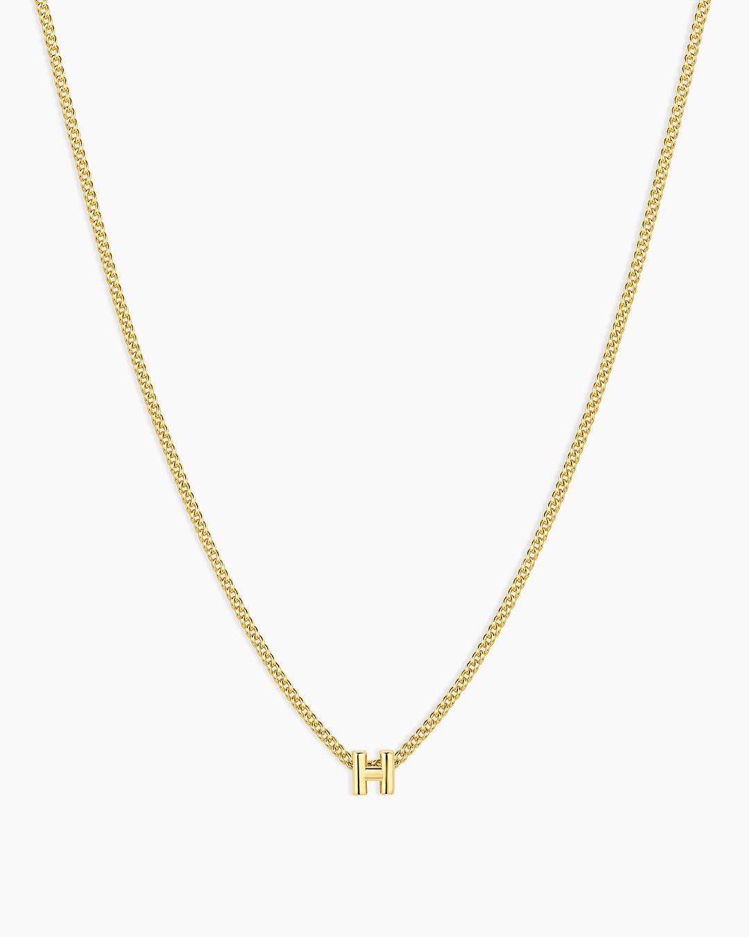 Wilder Mini Alphabet Necklace || option::Gold Plated, H