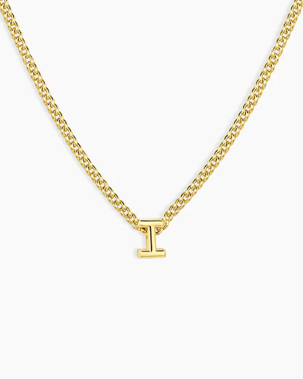 Wilder Mini Alphabet Necklace || option::18K Gold Plated, I