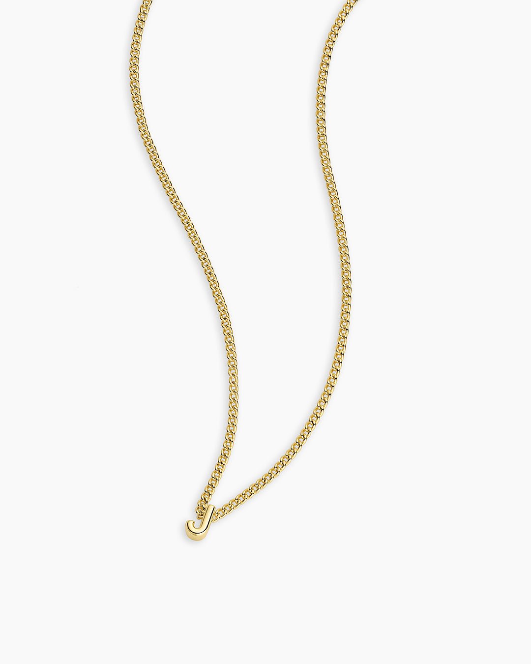 Wilder Mini Alphabet Necklace || option::Gold Plated, J