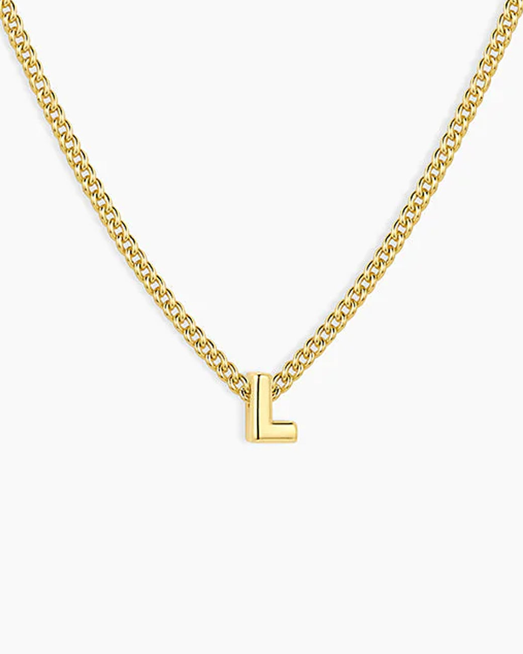 Wilder Mini Alphabet Necklace || option::18k Gold Plated, L