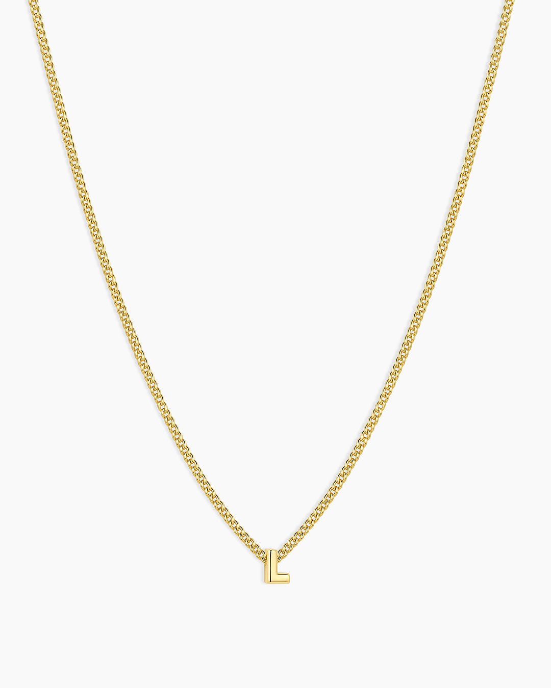 Wilder Mini Alphabet Necklace || option::Gold Plated, L