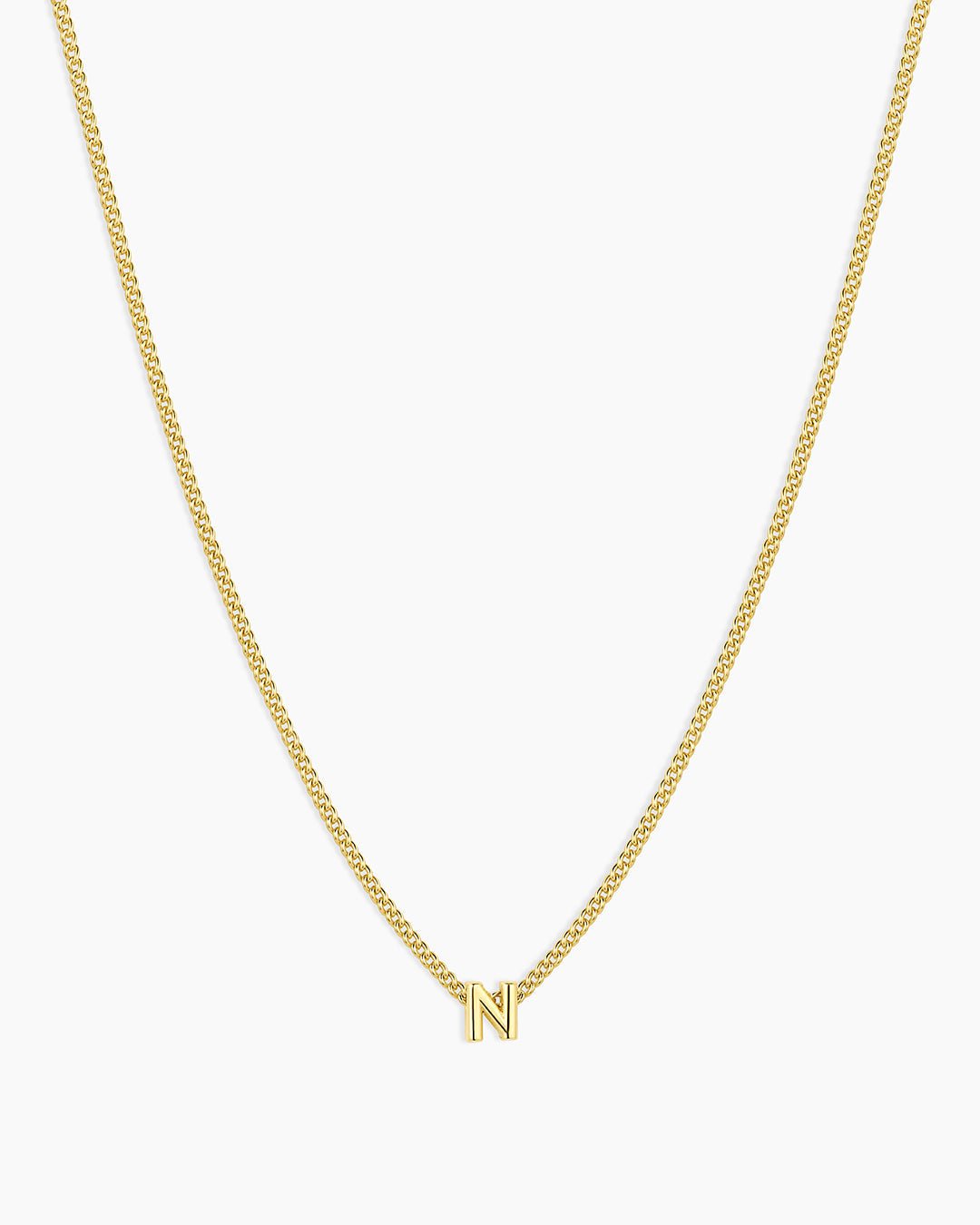 Wilder Mini Alphabet Necklace || option::Gold Plated, N