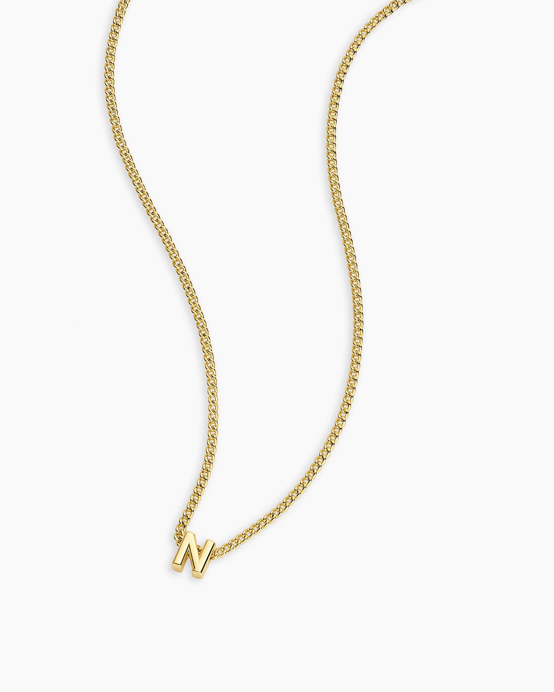 Wilder Mini Alphabet Necklace || option::Gold Plated, N