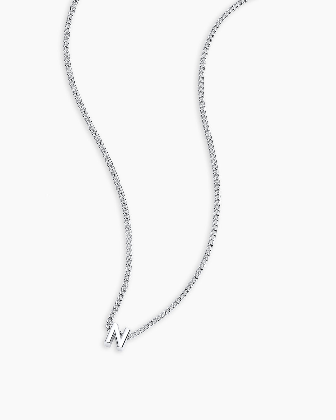 Wilder Mini Alphabet Necklace || option::Silver Plated, N