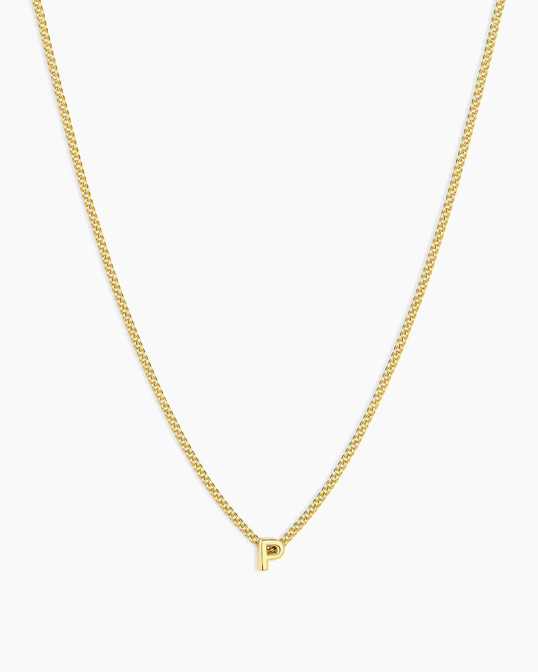 Wilder Mini Alphabet Necklace || option::Gold Plated, P