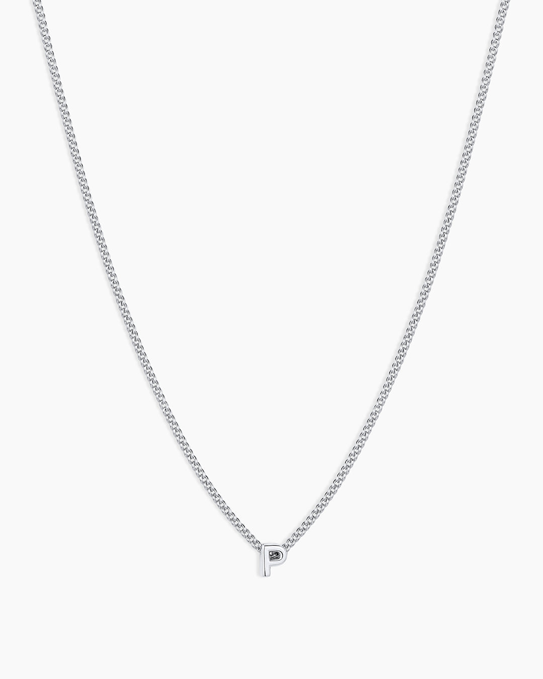 Wilder Mini Alphabet Necklace || option::Silver Plated, P