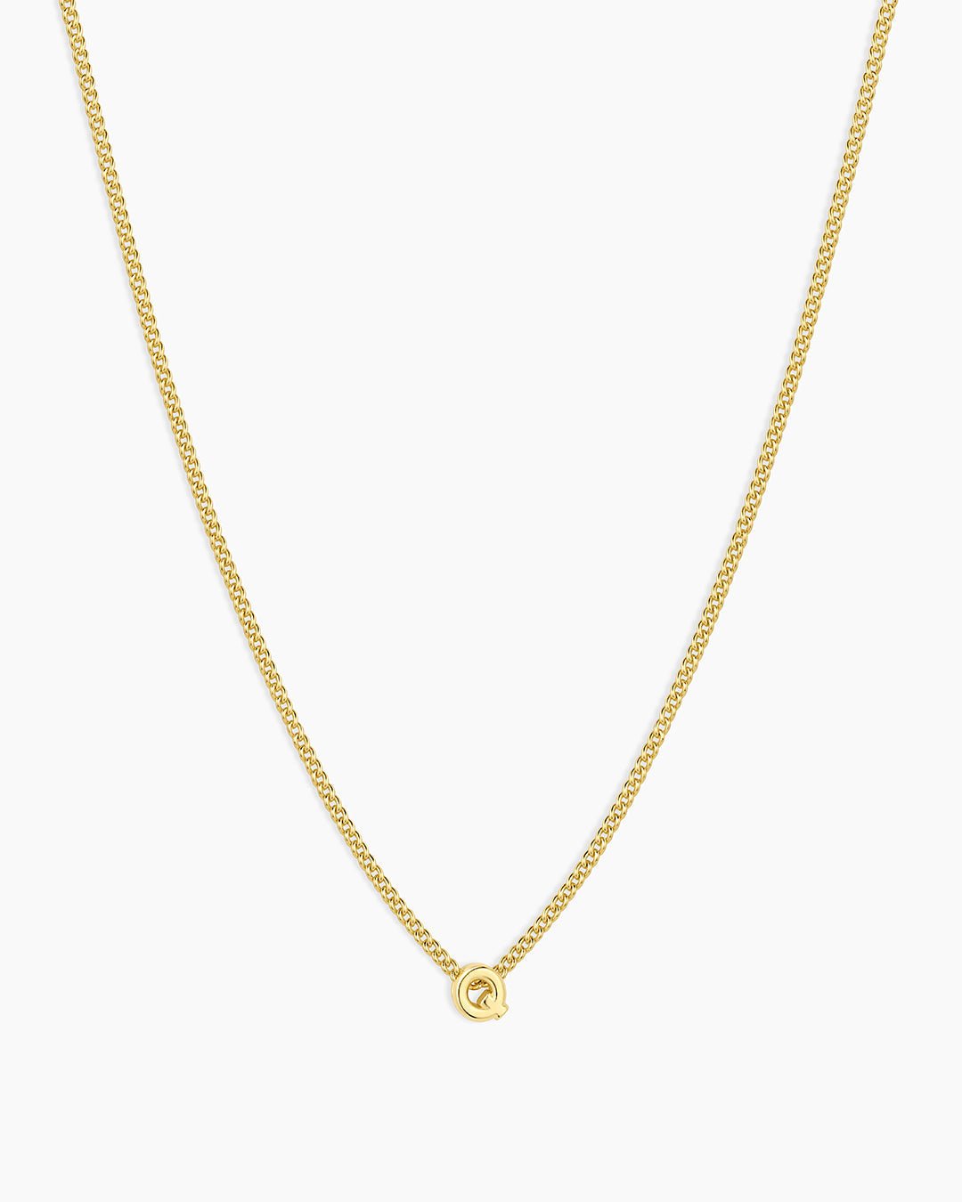 Wilder Mini Alphabet Necklace || option::Gold Plated, Q