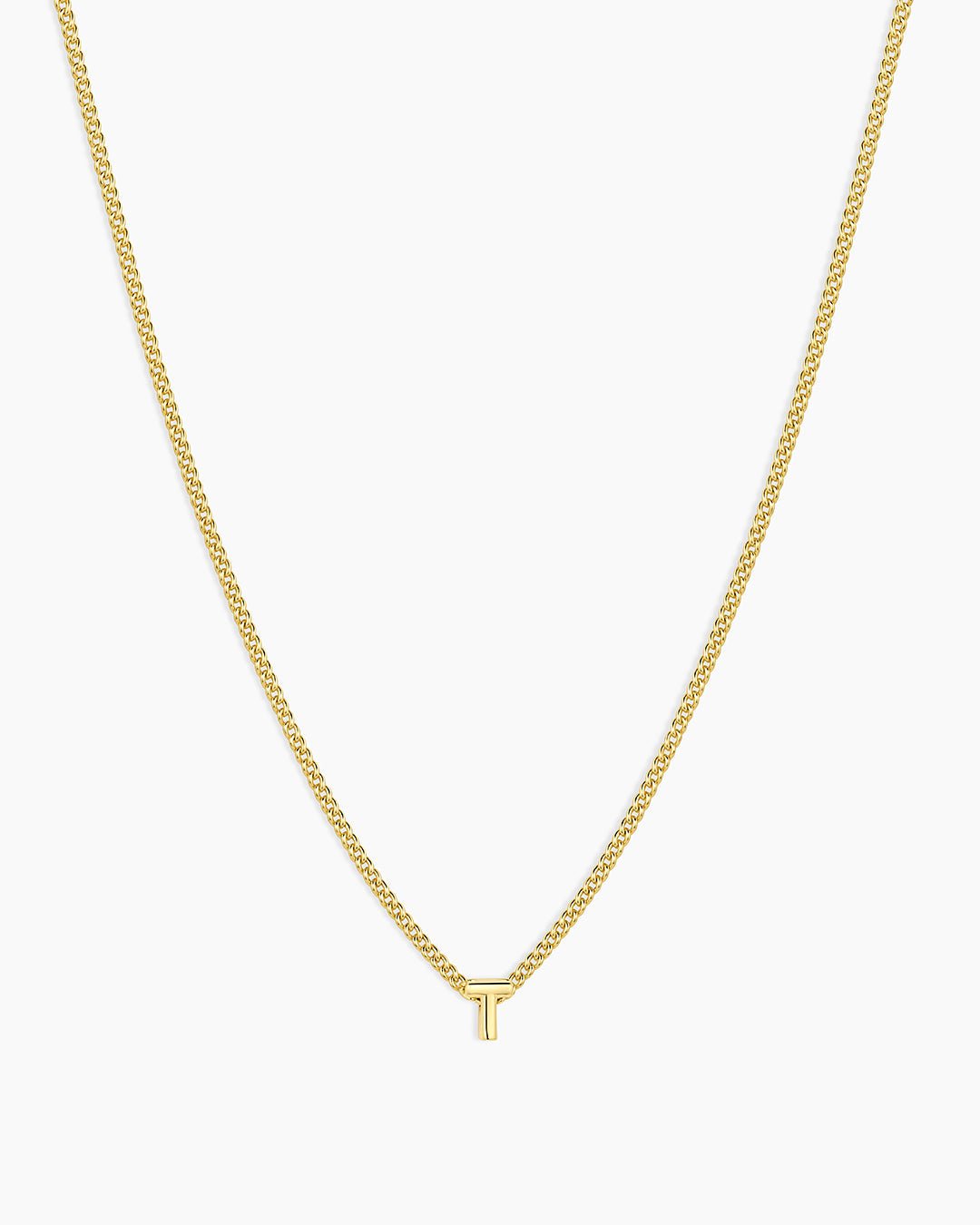 Wilder Mini Alphabet Necklace || option::Gold Plated, T