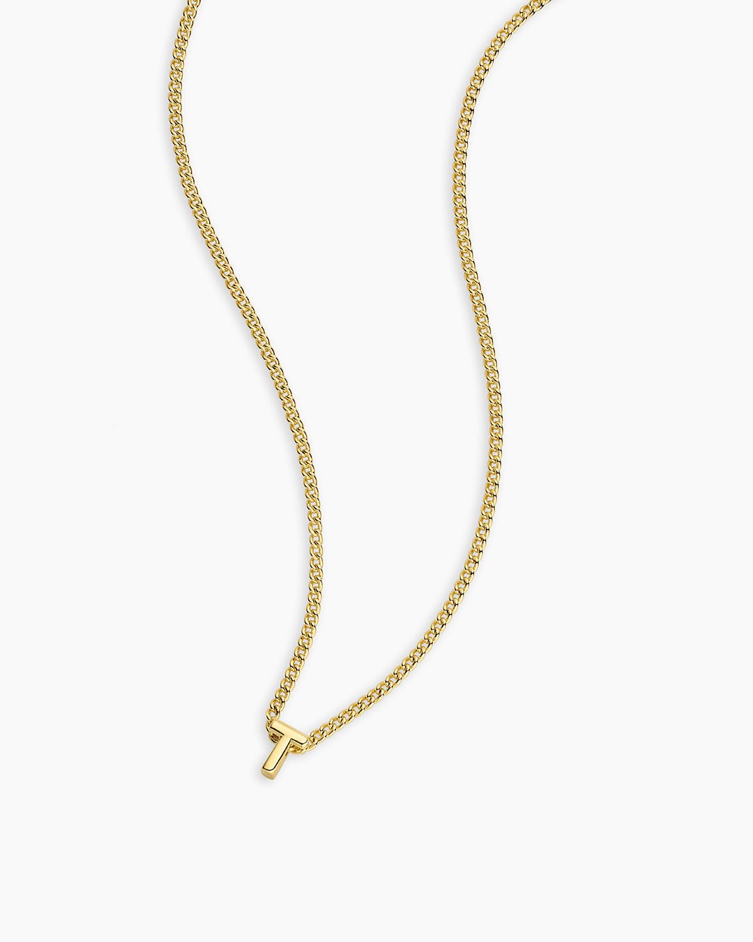 Wilder Mini Alphabet Necklace || option::Gold Plated, T