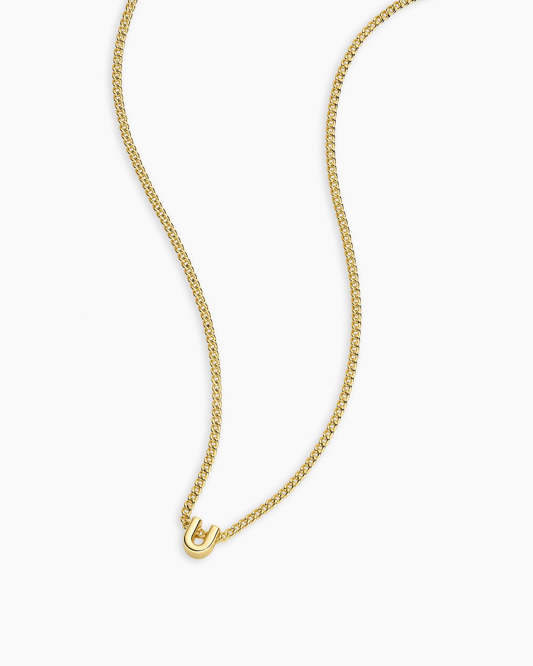 Wilder Mini Alphabet Necklace || option::Gold Plated, U