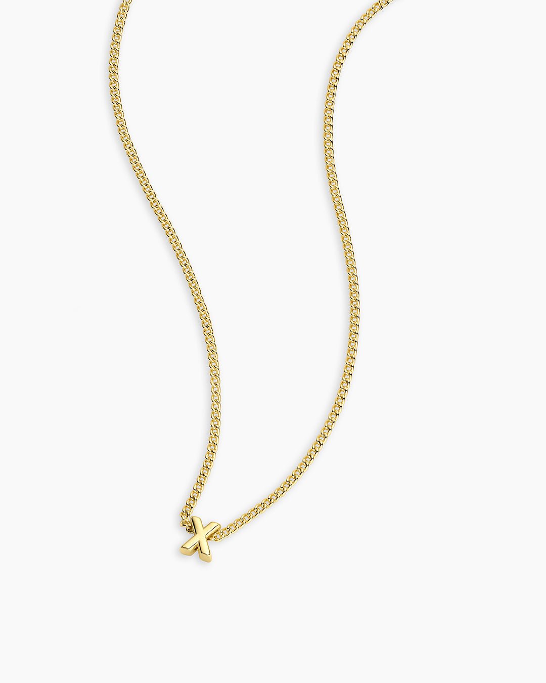 Wilder Mini Alphabet Necklace || option::Gold Plated, X