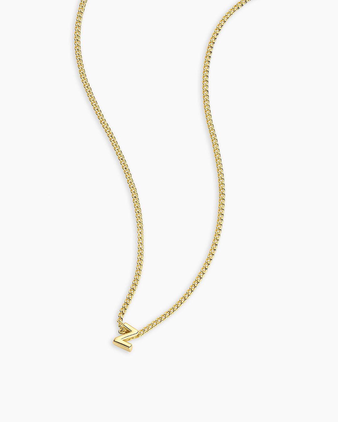 Wilder Mini Alphabet Necklace || option::Gold Plated, Z
