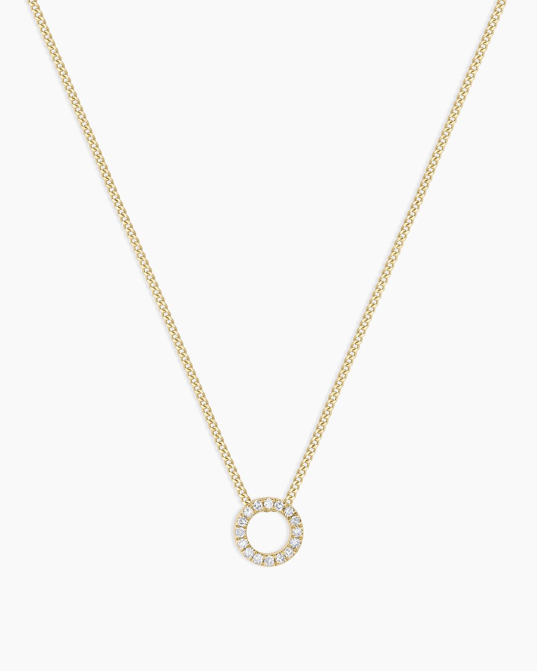 Diamond Alphabet Necklace || option::14k Solid Gold, O