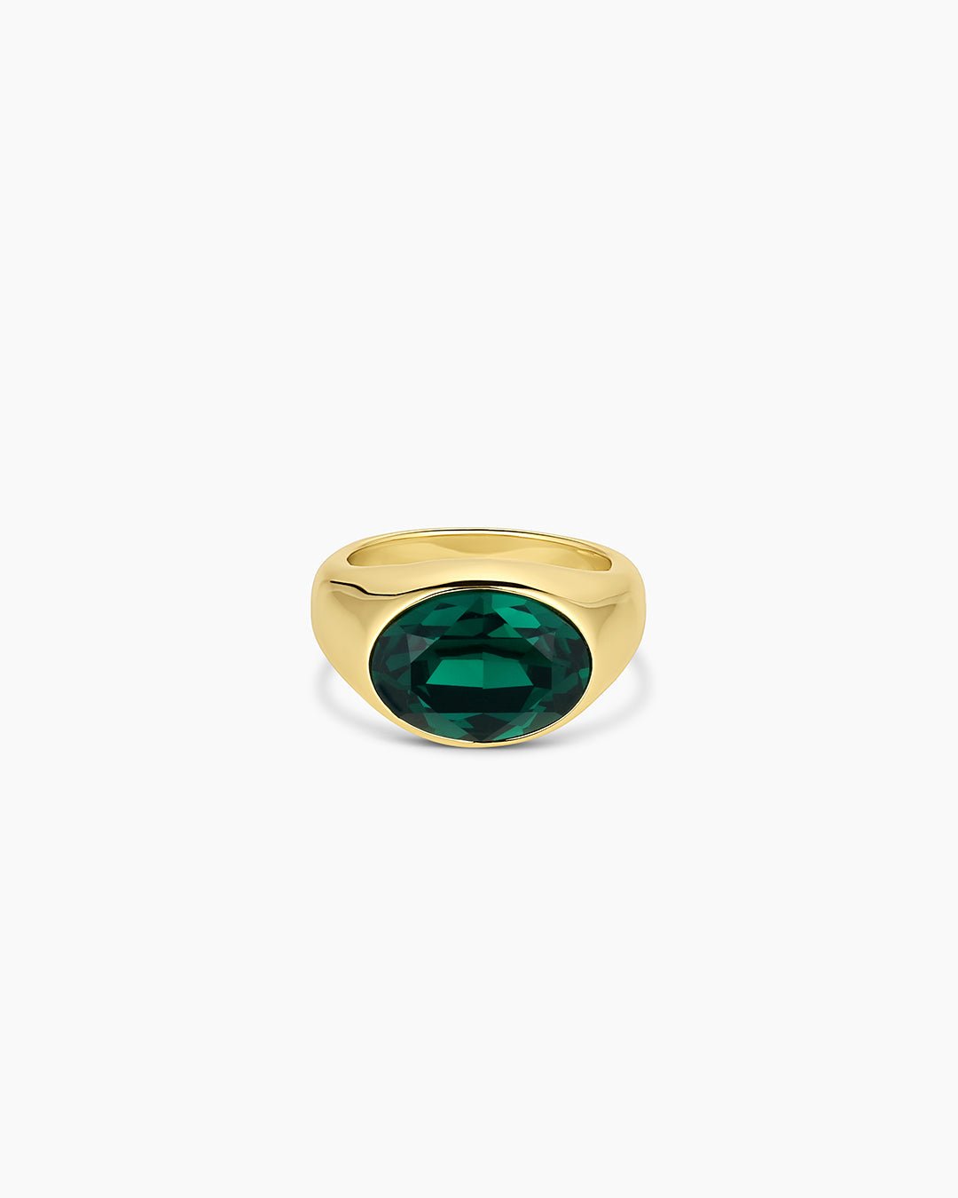 Nova Cocktail Ring || option::Gold Plated, Emerald Crystal