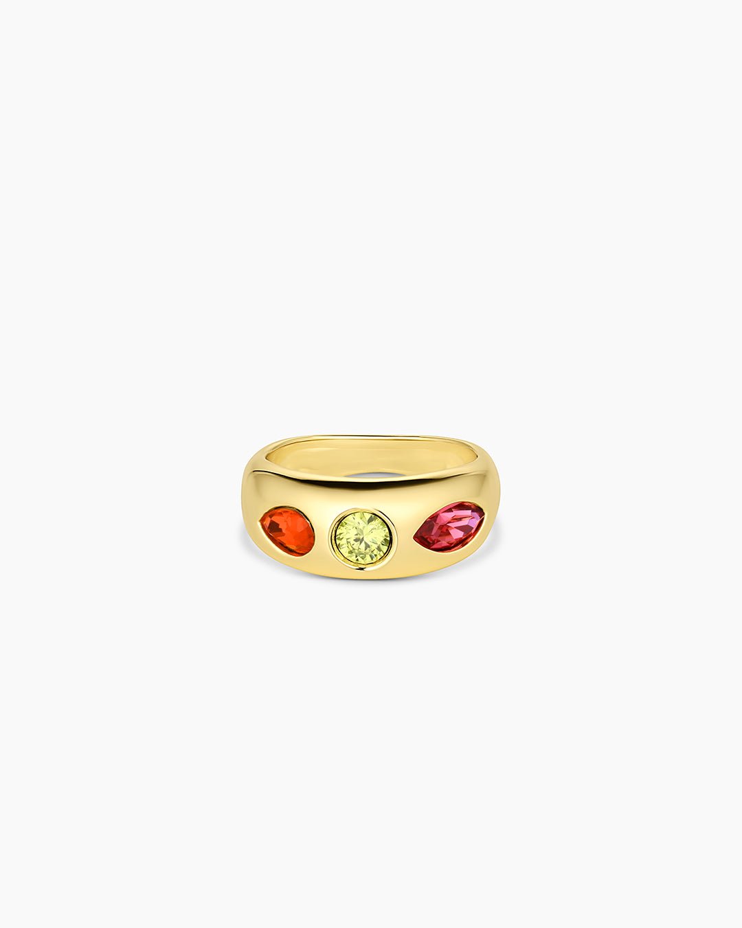 Nova Ring || option::Gold Plated, Citrus Mix Crystal