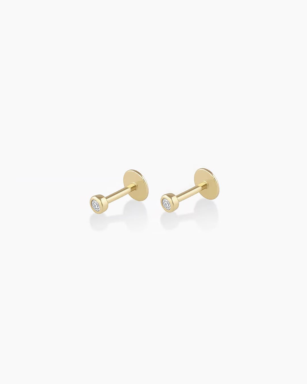 Mini Pear Diamond Threaded Flat Back Earring | .54GMS .2CT | Single
