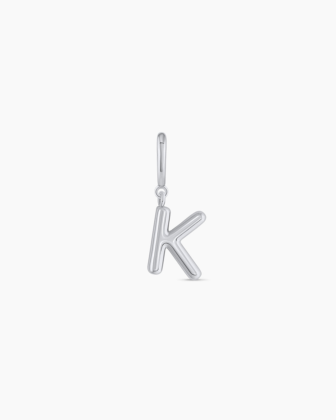 Alphabet Helium Paker Charm || option:: Silver Plated, K