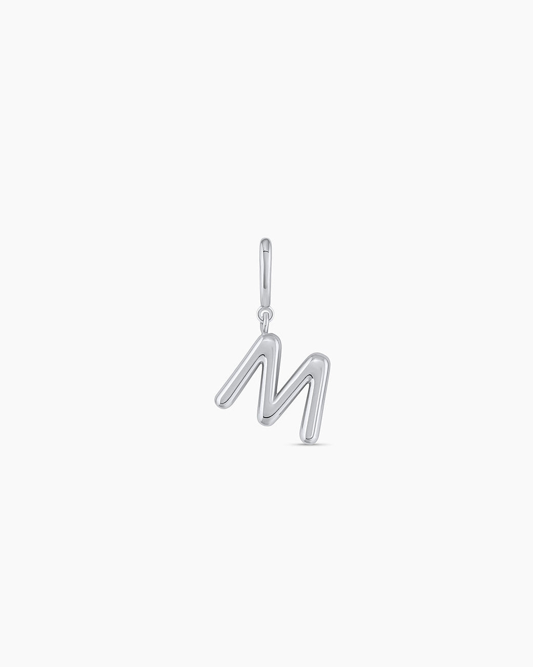 Alphabet Helium Parker Charm || option:: Silver Plated, M