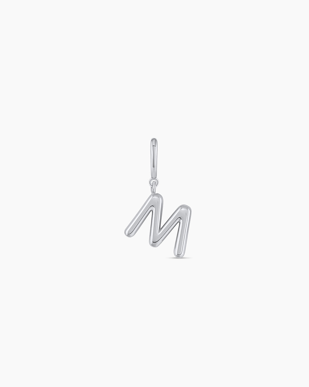 Alphabet Helium Parker Charm || option:: Silver Plated, M