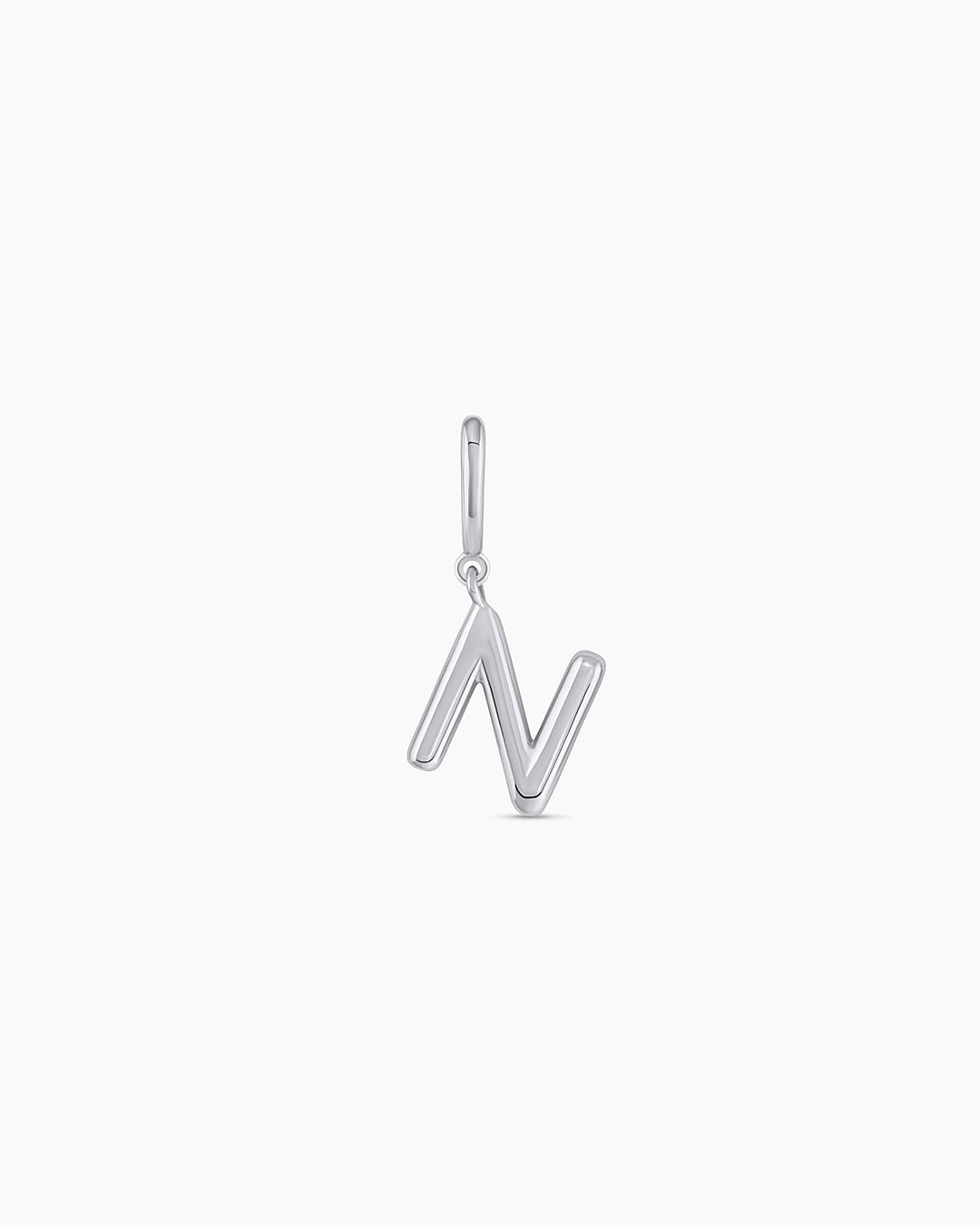 Alphabet Helium Parker Charm || option:: Silver Plated, N