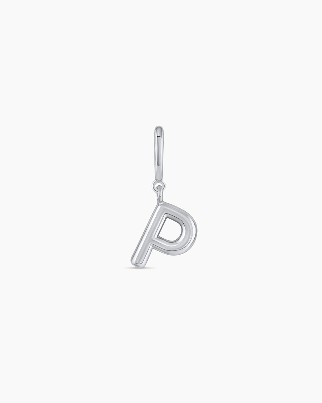 Alphabet Helium Parker Charm || option:: Silver Plated, P