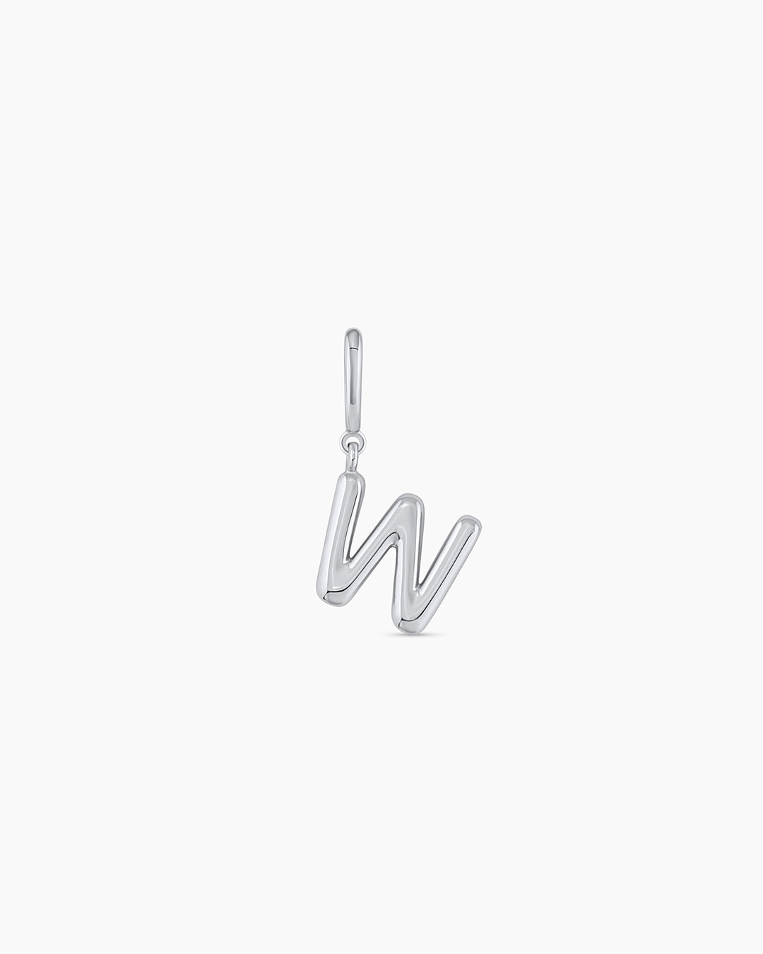 Alphabet Helium Parker Charm || option:: Silver Plated, W
