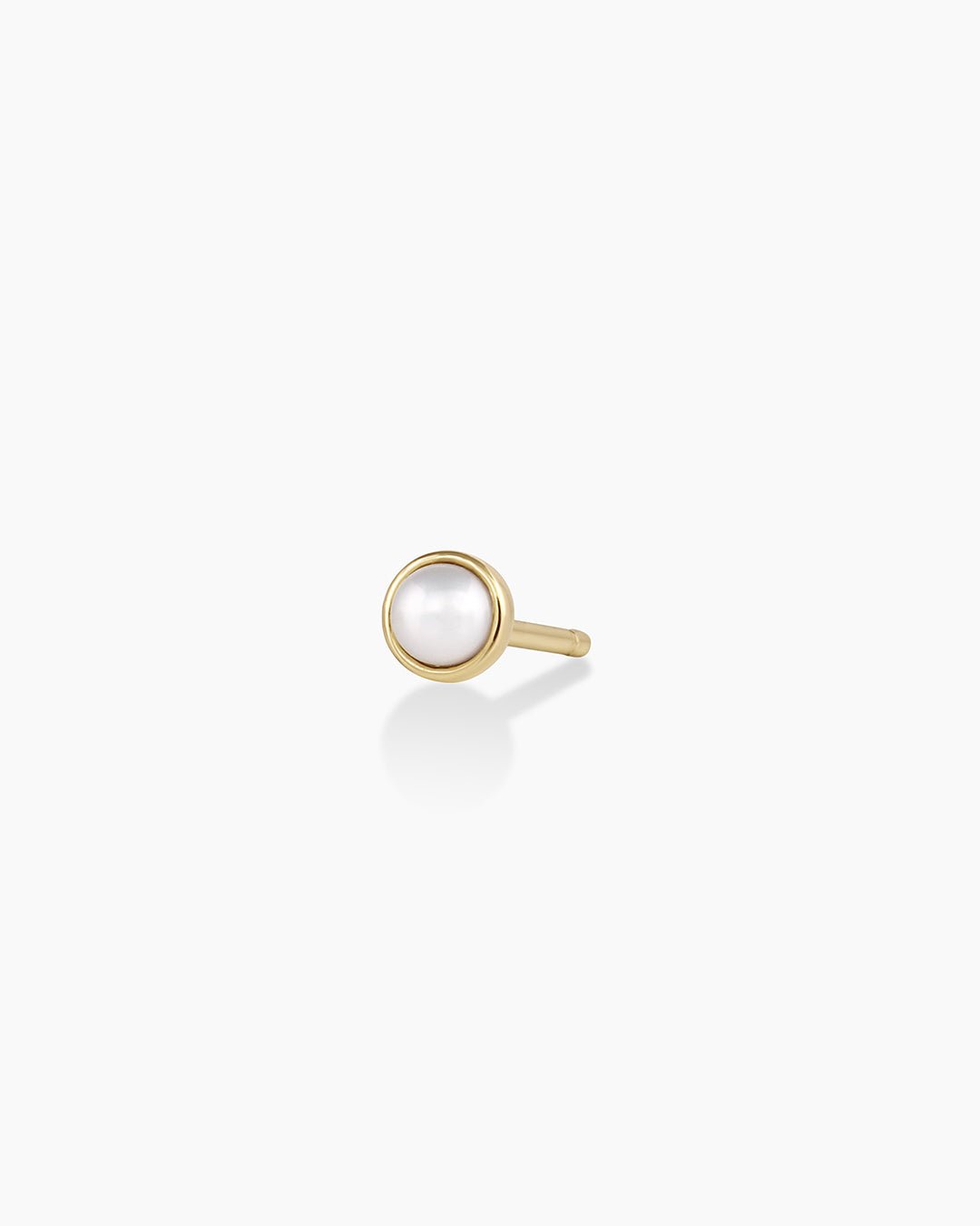 Classic Pearl Stud || option::14k Solid Gold, Pearl -June, Single